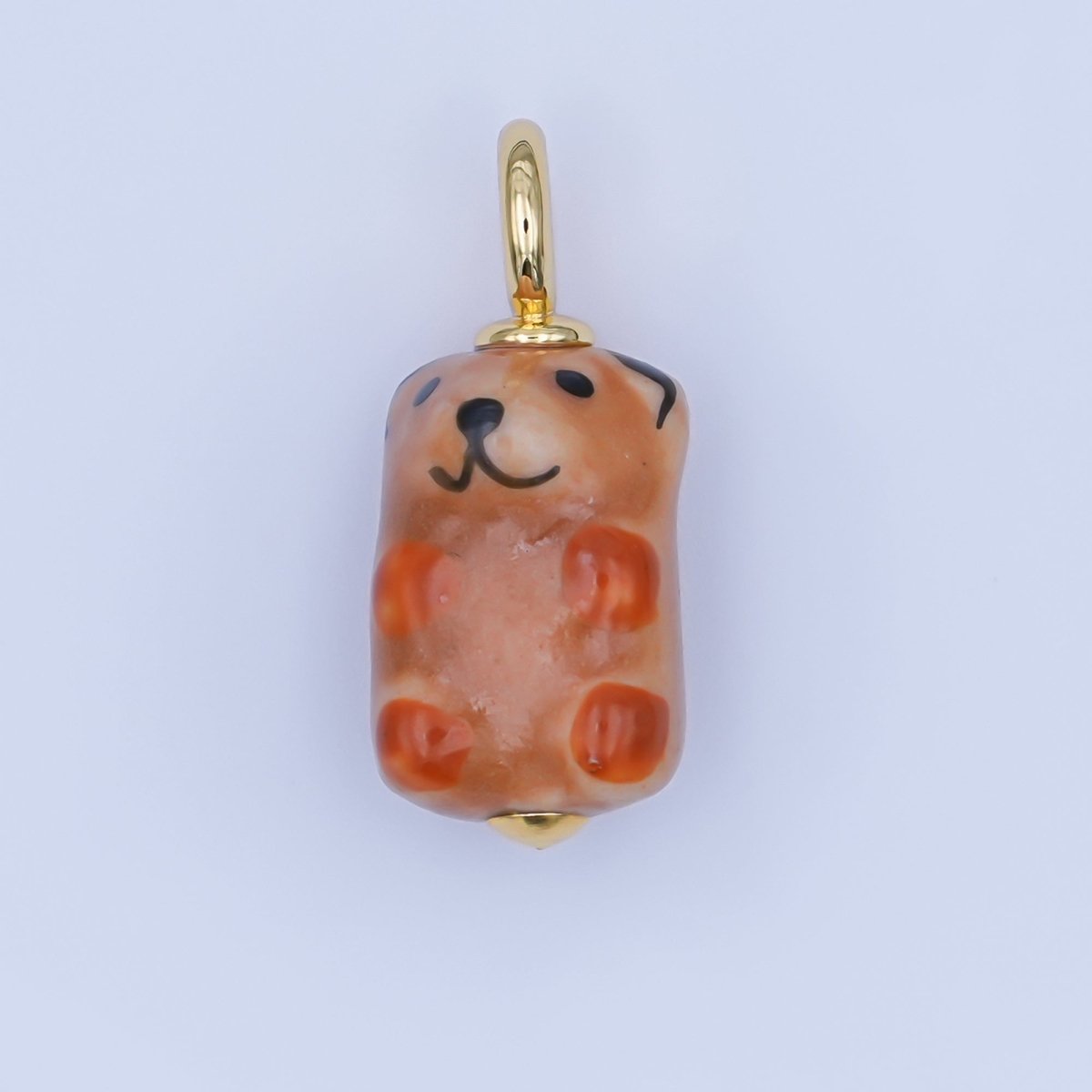 24K Gold Filled Nature Floral Mushroom Pet Sea Sell Ceramic Drop Charm - DLUXCA