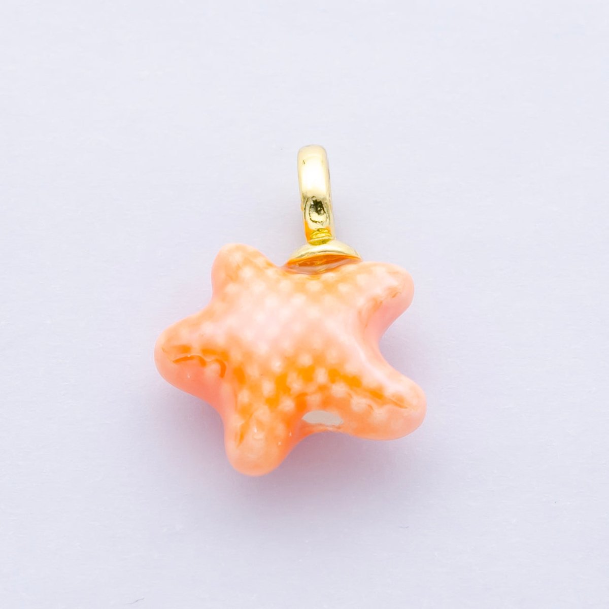 24K Gold Filled Nature Floral Mushroom Pet Sea Sell Ceramic Drop Charm - DLUXCA