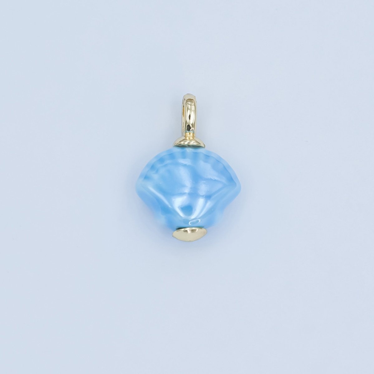 24K Gold Filled Nature Floral Mushroom Pet Sea Sell Ceramic Drop Charm - DLUXCA