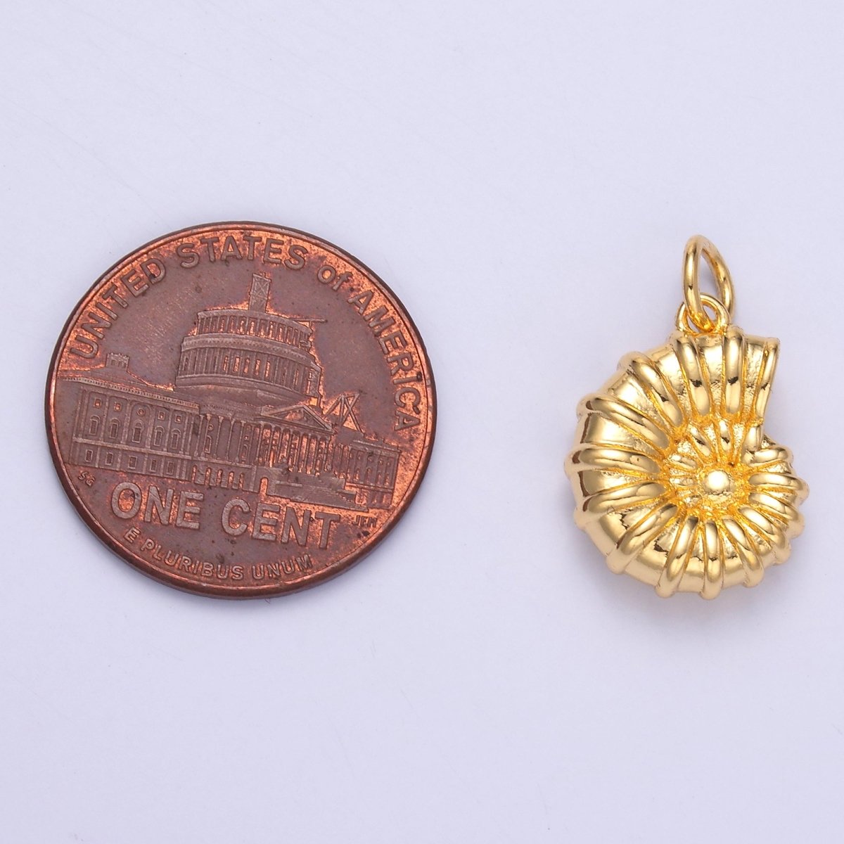 24K Gold Filled Nautilus Shell Multidimensional 3D Charm in Gold & Silver | N014 - DLUXCA