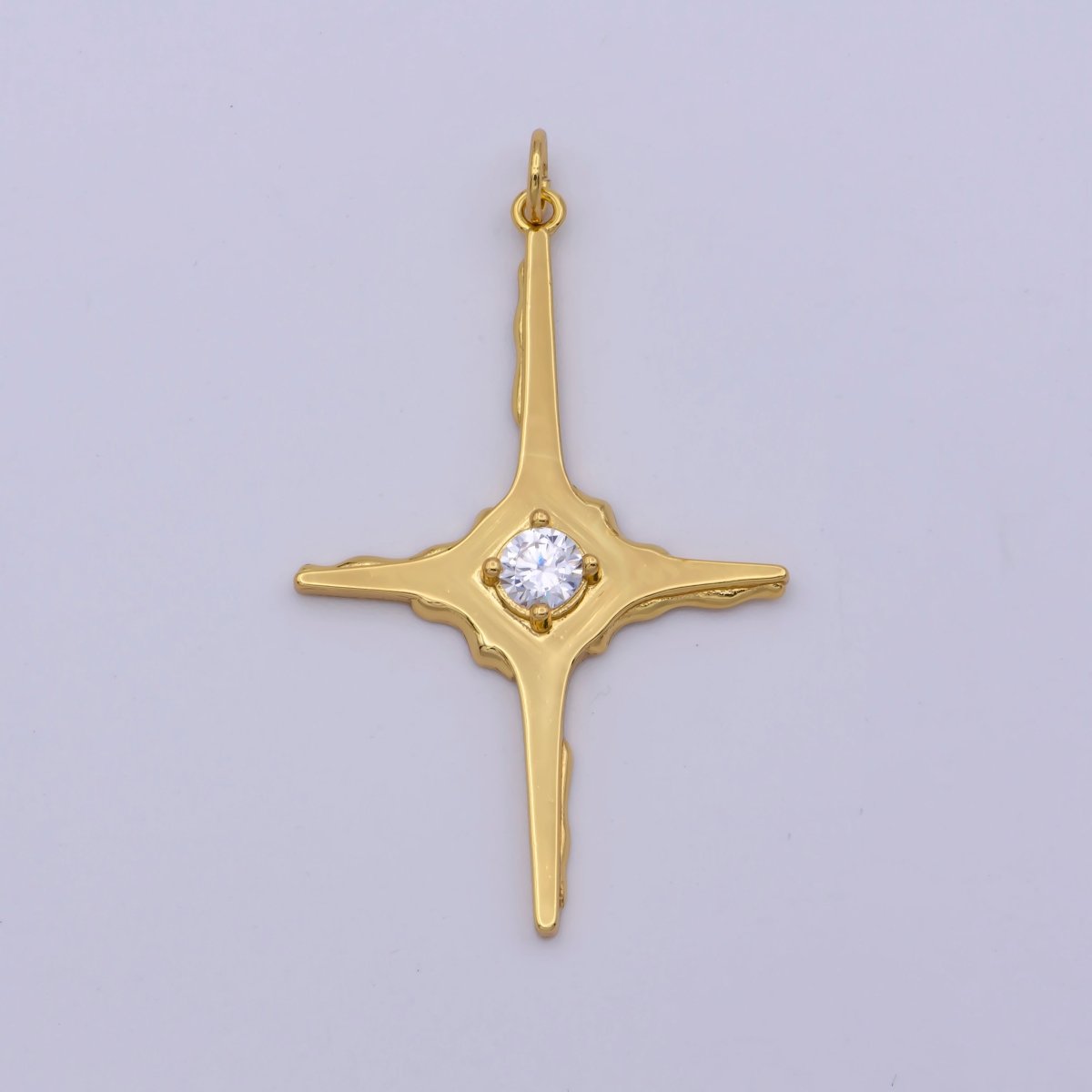 24k Gold Filled North Star Celestial Charm Pendant M-847 - DLUXCA