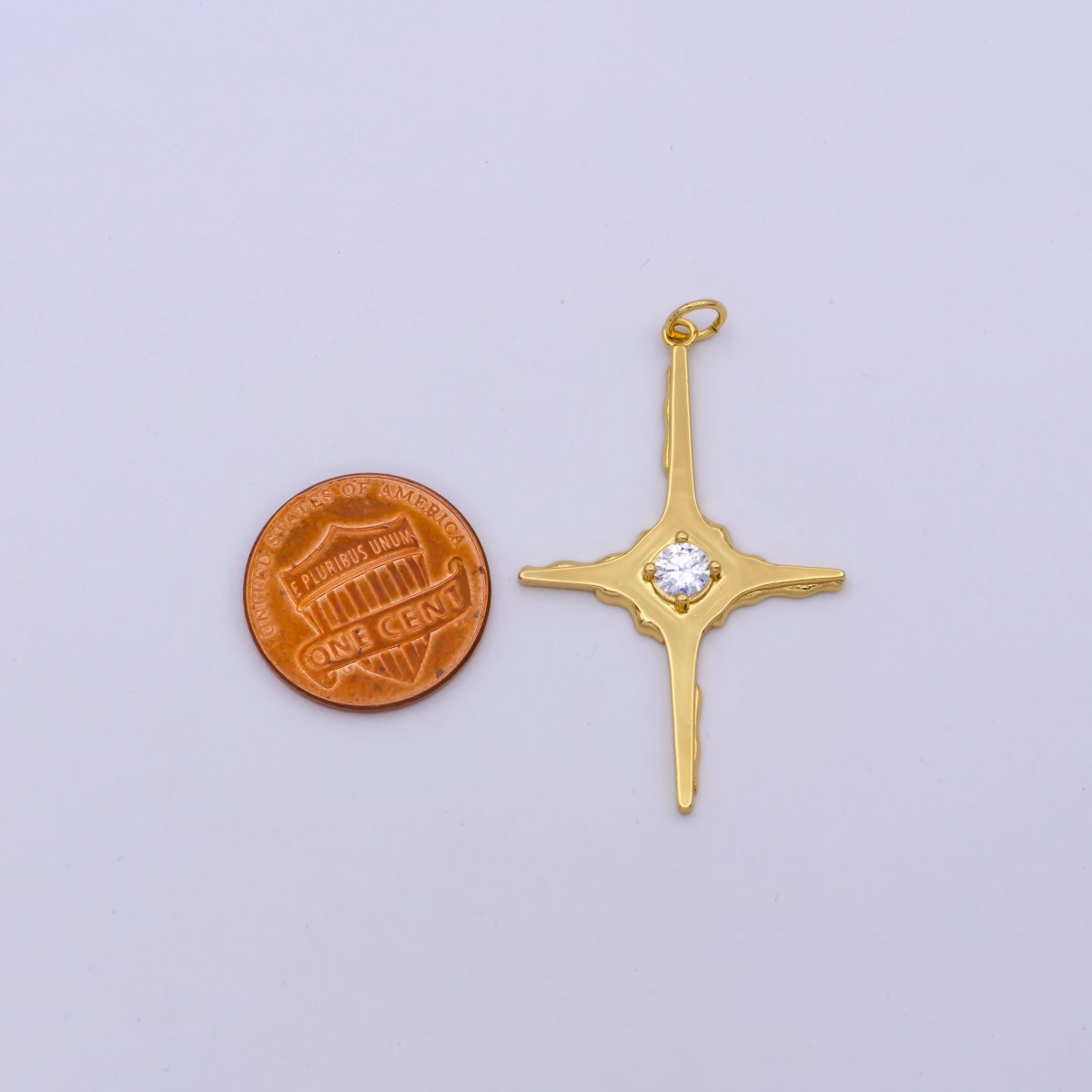 24k Gold Filled North Star Celestial Charm Pendant M-847 - DLUXCA
