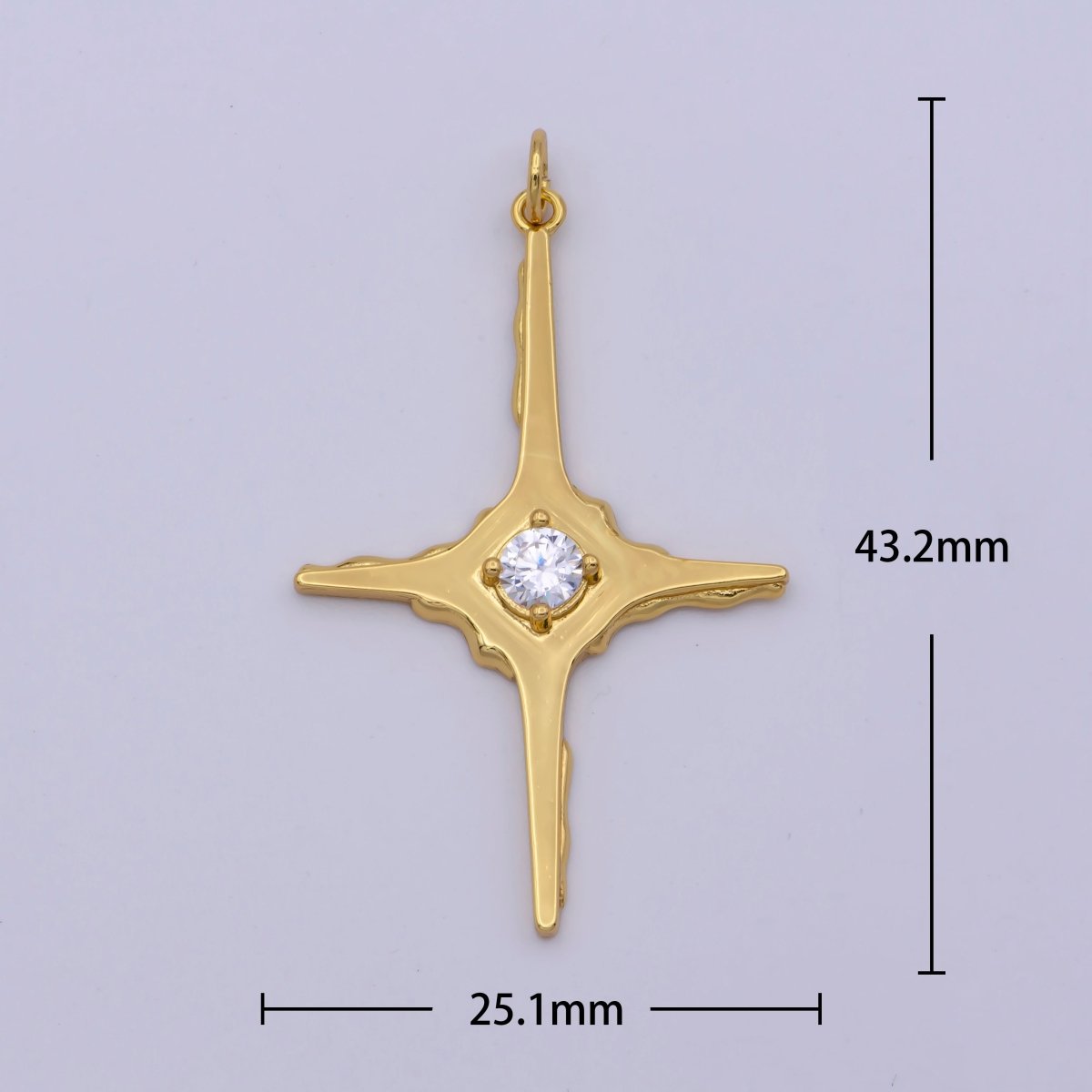 24k Gold Filled North Star Celestial Charm Pendant M-847 - DLUXCA