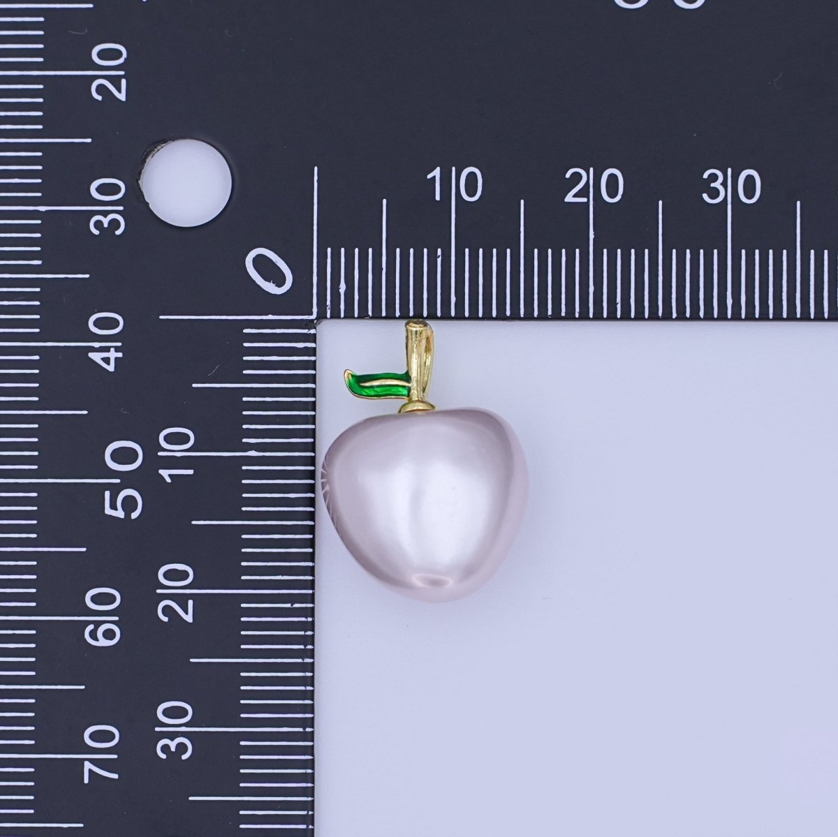 24K Gold Filled Off - White Heart Apple Fruit Pendant | AH425 - AH427 - DLUXCA