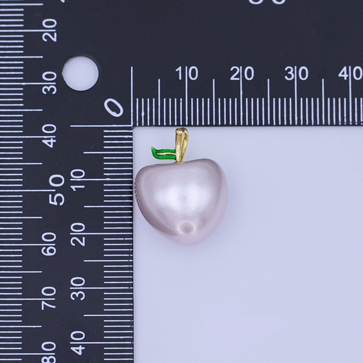 24K Gold Filled Off - White Heart Apple Fruit Pendant | AH425 - AH427 - DLUXCA