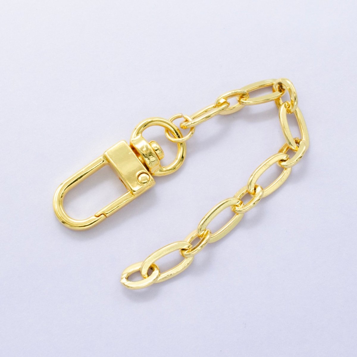 24K Gold Filled Oval Cable Chain Bag Purse Charm Keychain Findings | WA - 2894 - DLUXCA