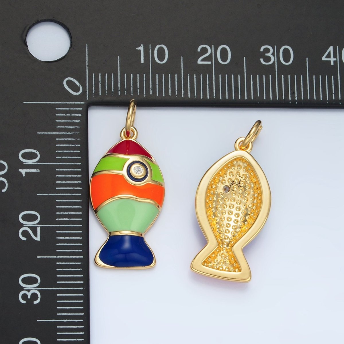 24K Gold Filled Pastel, Neon Enamel Rocket Ship Space Celestial Travel Charm | X305 - DLUXCA