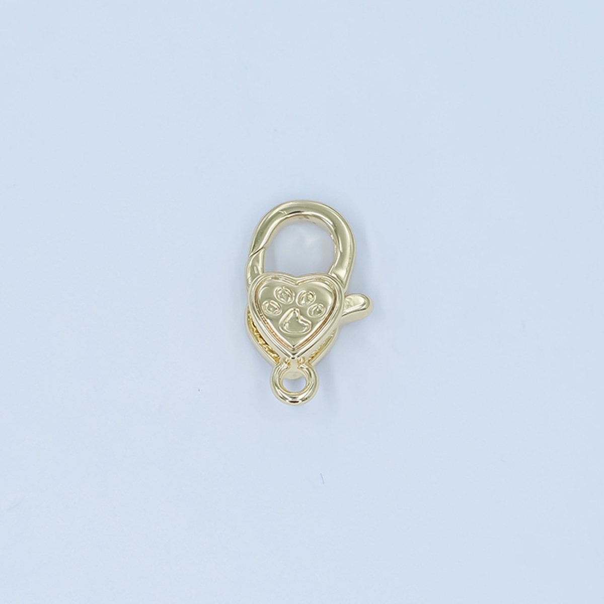 24K Gold Filled Paw Print Heart Lobster Claw Clasp Closure Finding in Gold & Silver | Z1140 - DLUXCA