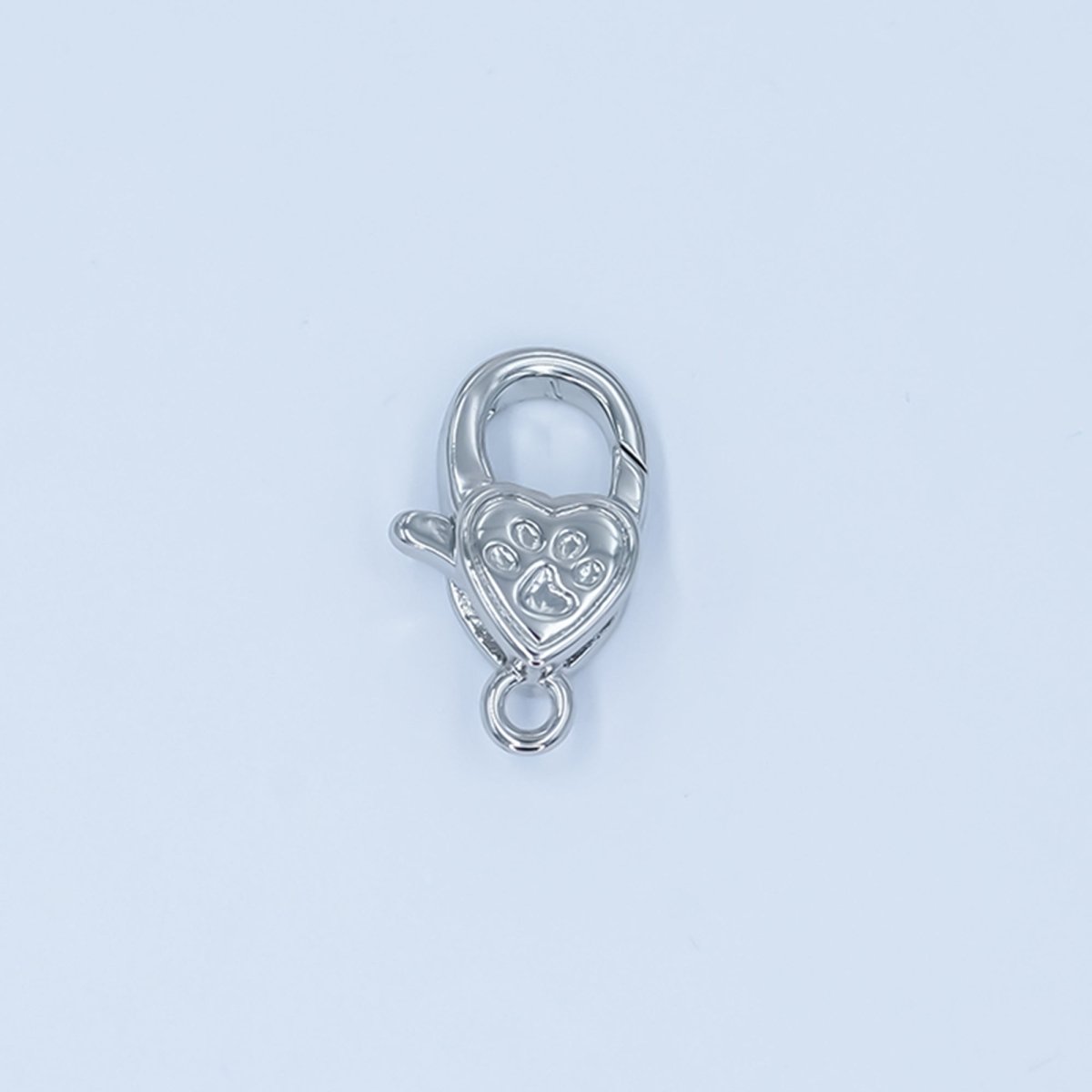 24K Gold Filled Paw Print Heart Lobster Claw Clasp Closure Finding in Gold & Silver | Z1140 - DLUXCA