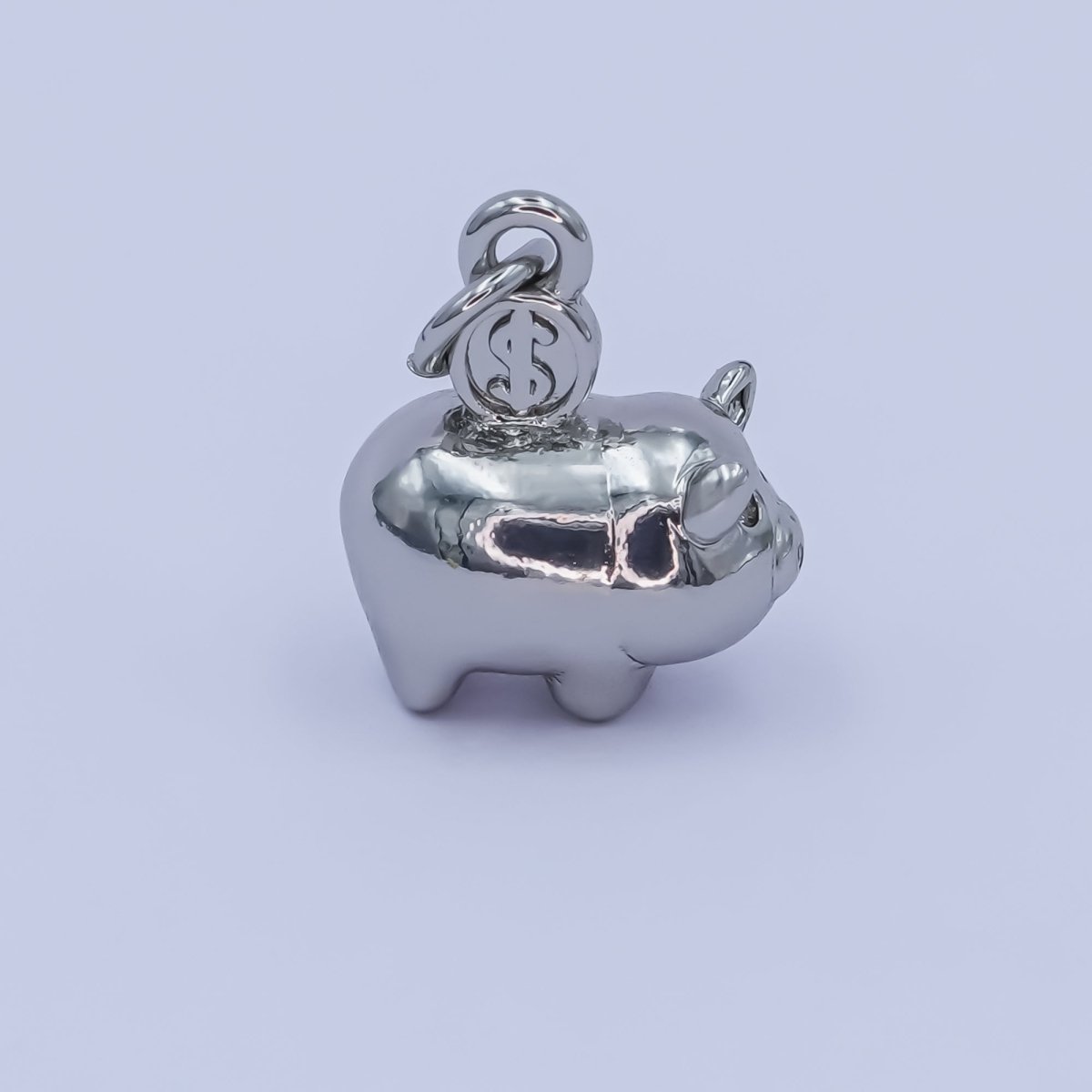 24K Gold Filled Piggy Bank Money 3D Multidimensional Charm in Gold & Silver | M188 - DLUXCA