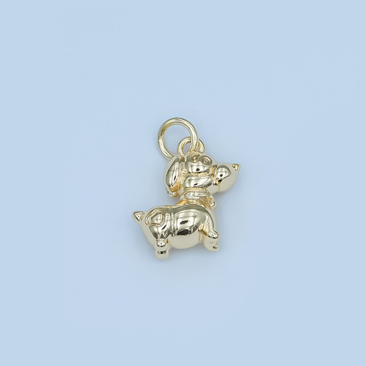 24K Gold Filled Puppy Dog Multidimensional 3D Charm in Gold & Silver | N090 - DLUXCA