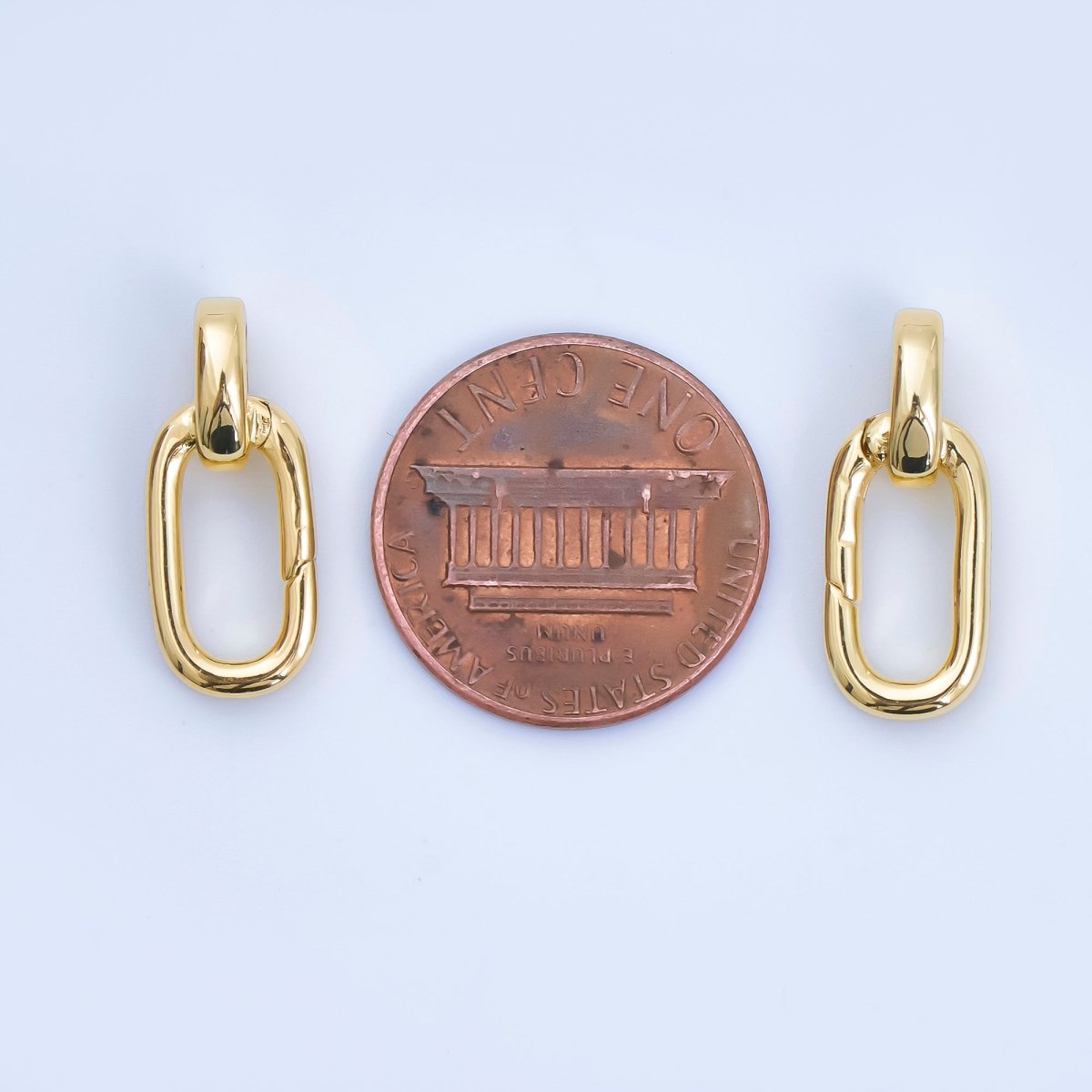 24K Gold Filled Push Gate Minimalist Oblong Link Closure Finding | Z1285 - DLUXCA