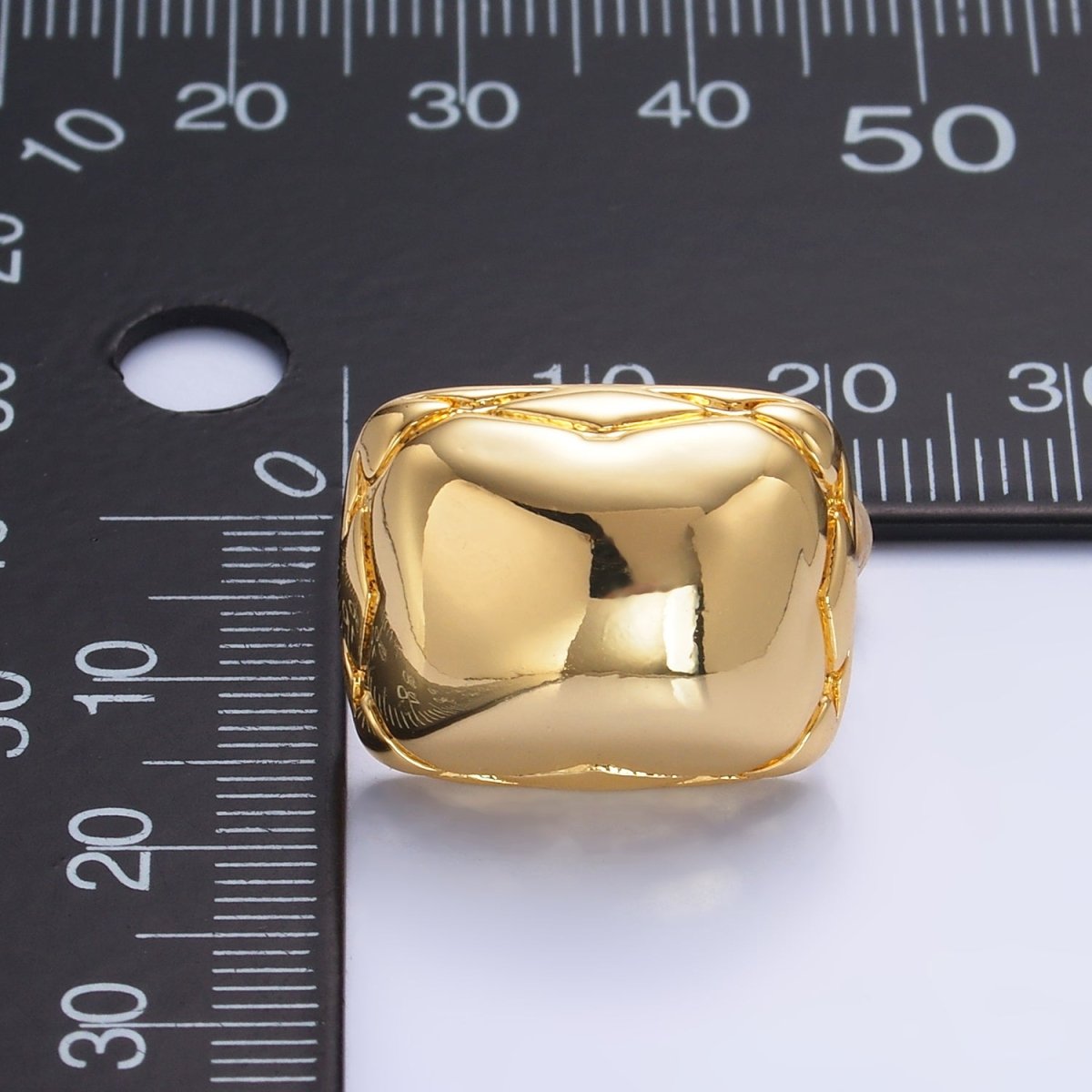 24K Gold Filled Quilted Rectangular Stud Earrings in Gold & Silver | AB901 AB902 - DLUXCA