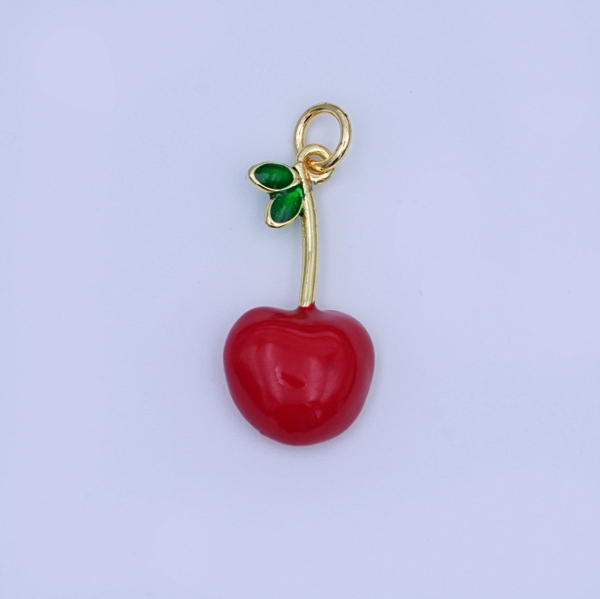 24K Gold Filled Red CZ Cherry Fruit Charm in Gold & Silver | X142 - DLUXCA