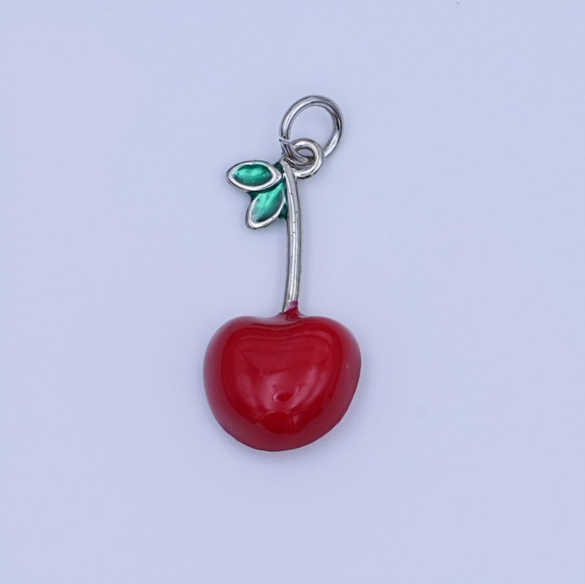 24K Gold Filled Red CZ Cherry Fruit Charm in Gold & Silver | X142 - DLUXCA