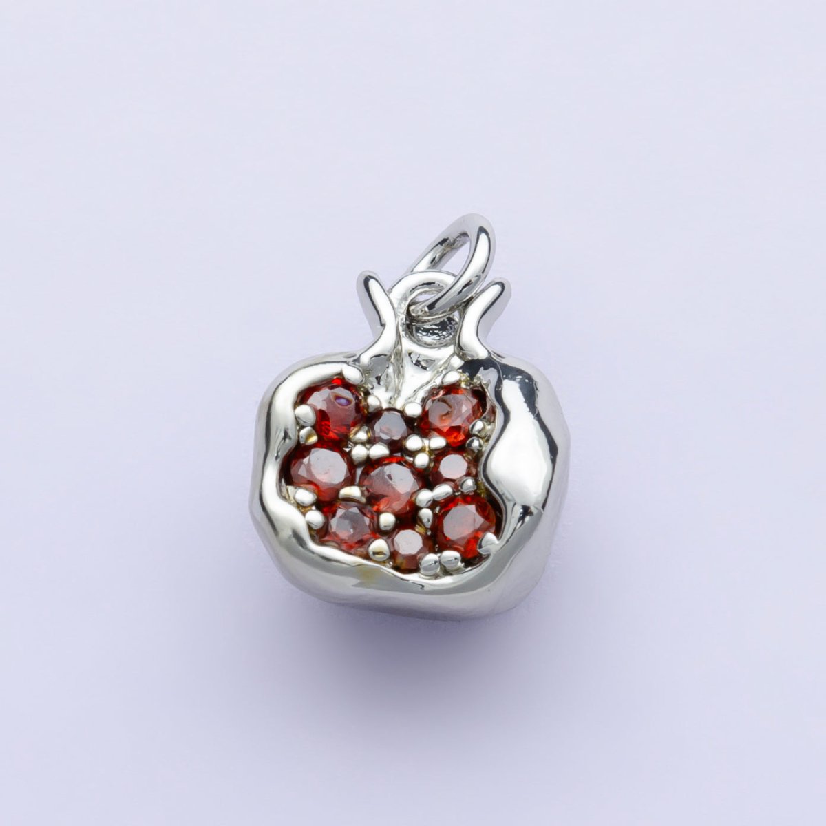 24K Gold Filled Red CZ Pomegranate Fruit Charm in Gold & Silver | C016 - DLUXCA
