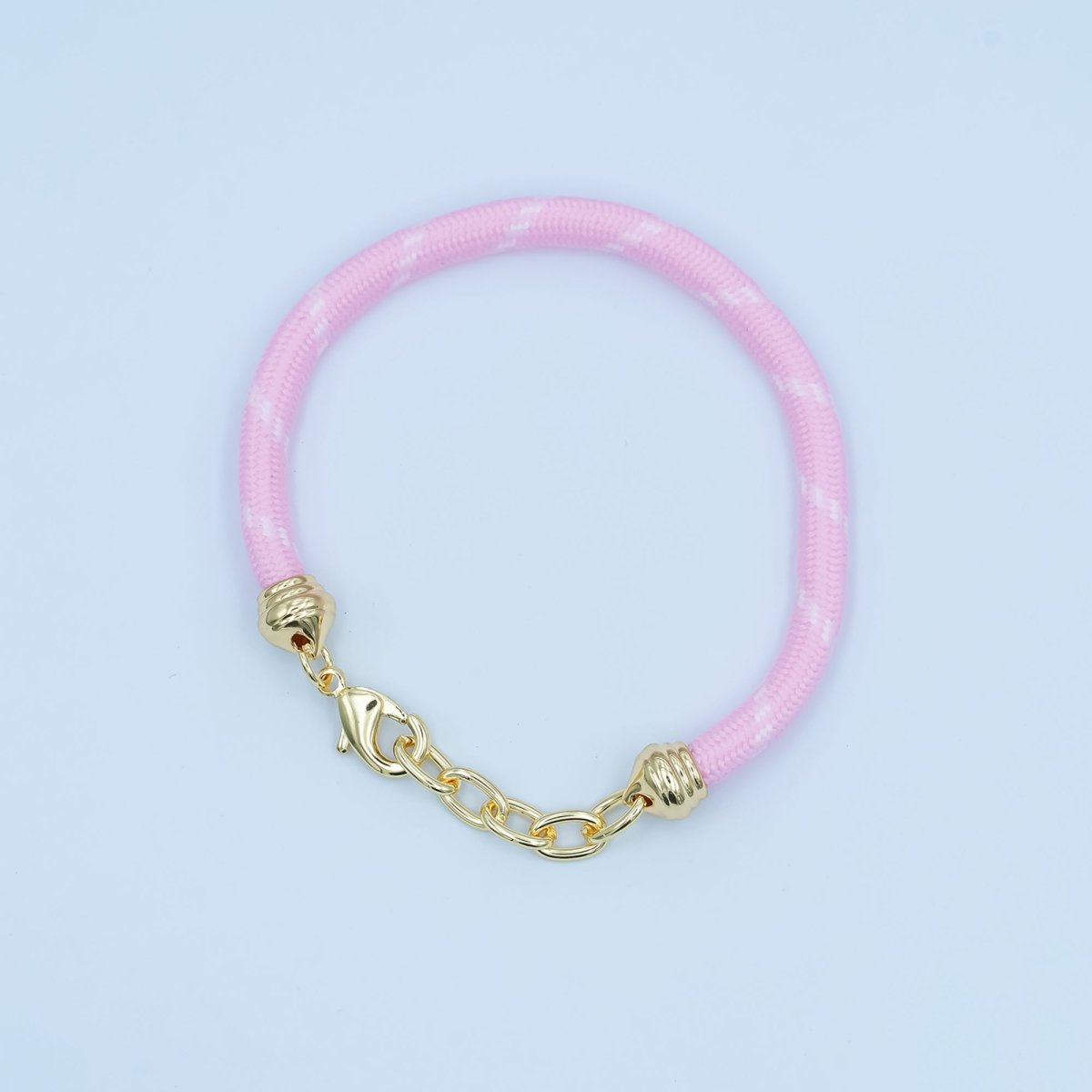 24K Gold Filled Red, Pink, Blue, Green, Beige, Teal Cord Chain Bracelet | WA - 3055 ~ WA - 3060 - DLUXCA