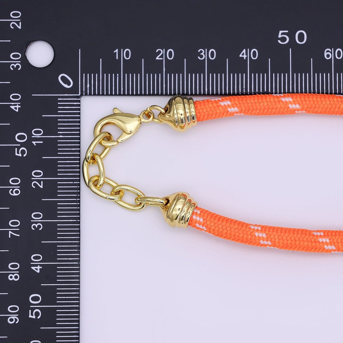 24K Gold Filled Red, Pink, Blue, Green, Beige, Teal Cord Chain Bracelet | WA - 3055 ~ WA - 3060 - DLUXCA