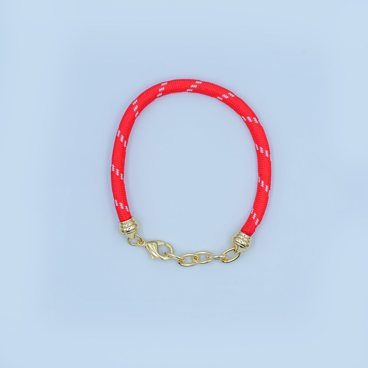 24K Gold Filled Red, Pink, Blue, Green, Beige, Teal Cord Chain Bracelet | WA - 3055 ~ WA - 3060 - DLUXCA
