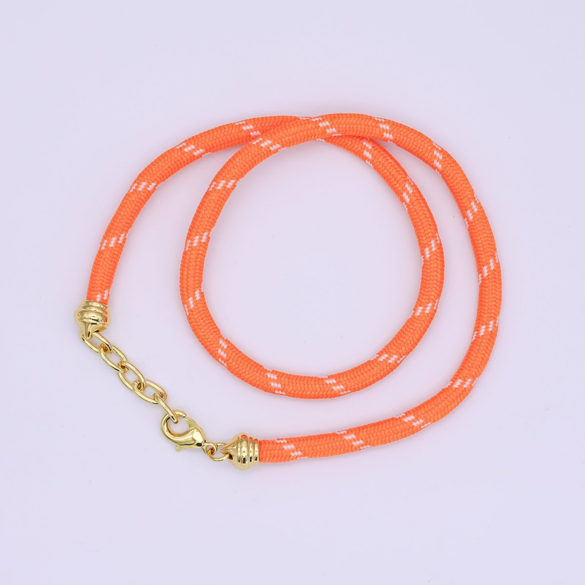 24K Gold Filled Red, Pink, Blue, Green, Beige, Teal Cord Chain Necklace | WA - 3061 ~ WA - 3066 - DLUXCA