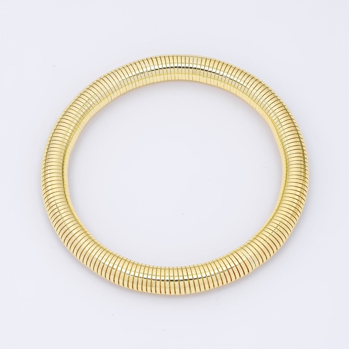 24K Gold Filled Ribbed Twisted Rope Flexi Coil Bangle Bracelet in Gold & Silver | WA - 3897 WA - 3896 - DLUXCA
