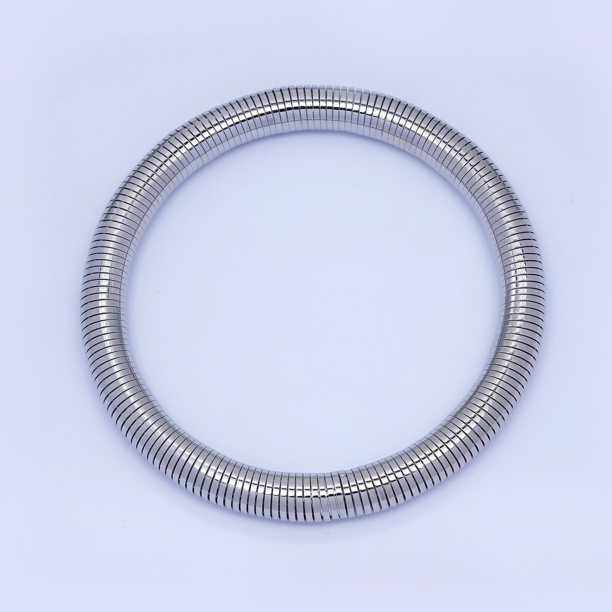 24K Gold Filled Ribbed Twisted Rope Flexi Coil Bangle Bracelet in Gold & Silver | WA - 3897 WA - 3896 - DLUXCA