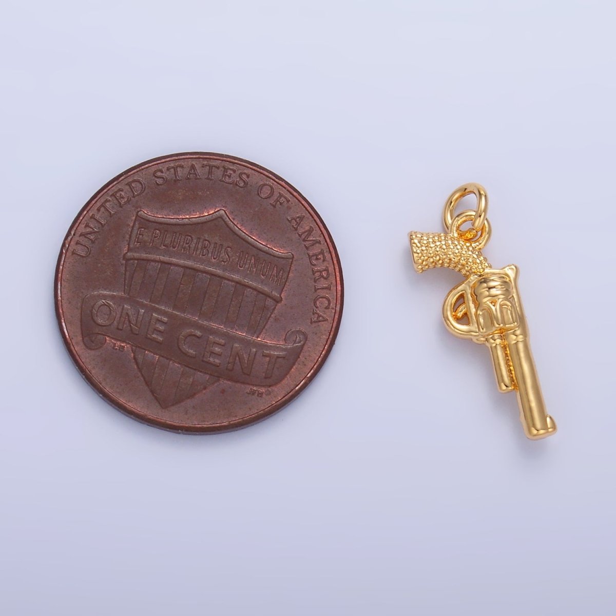24K Gold Filled Riffle Gun Multidimensional 3D Charm in Gold & Silver | W798 - DLUXCA