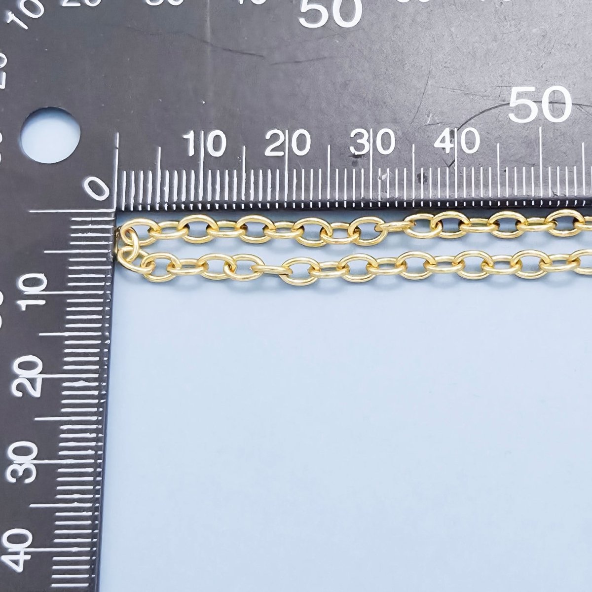 24K Gold Filled Rolo Link Chain, 5X4mm Rolo Chain, Dainty Rolo Chain by Yard, Rolo Chain For Jewelry Making, Necklace, Bracelet, Anklet Supply Component | ROLL - 191 Clearance Pricing - DLUXCA