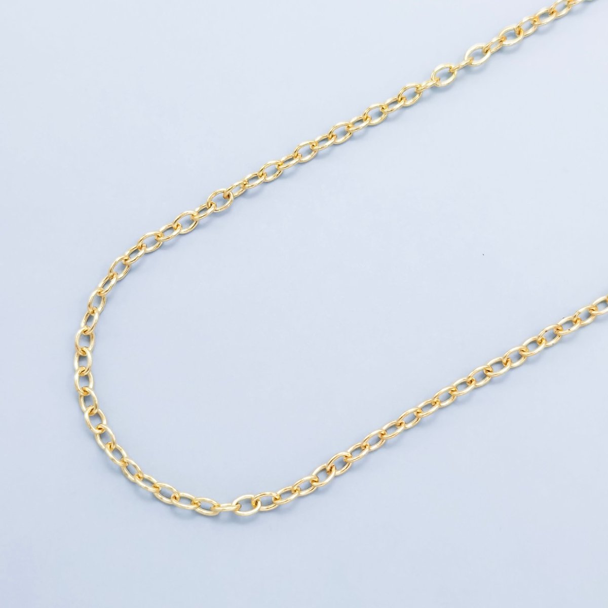 24K Gold Filled Rolo Link Chain, 5X4mm Rolo Chain, Dainty Rolo Chain by Yard, Rolo Chain For Jewelry Making, Necklace, Bracelet, Anklet Supply Component | ROLL - 191 Clearance Pricing - DLUXCA