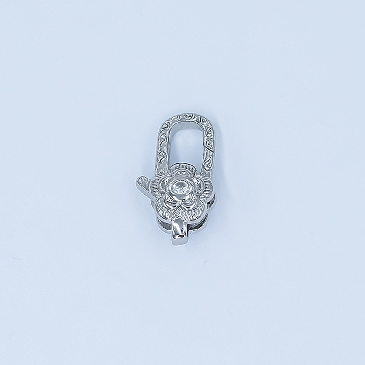 24K Gold Filled Rose Flower CZ Lobster Clasps Finding in Gold & Silver | Z1141 - DLUXCA