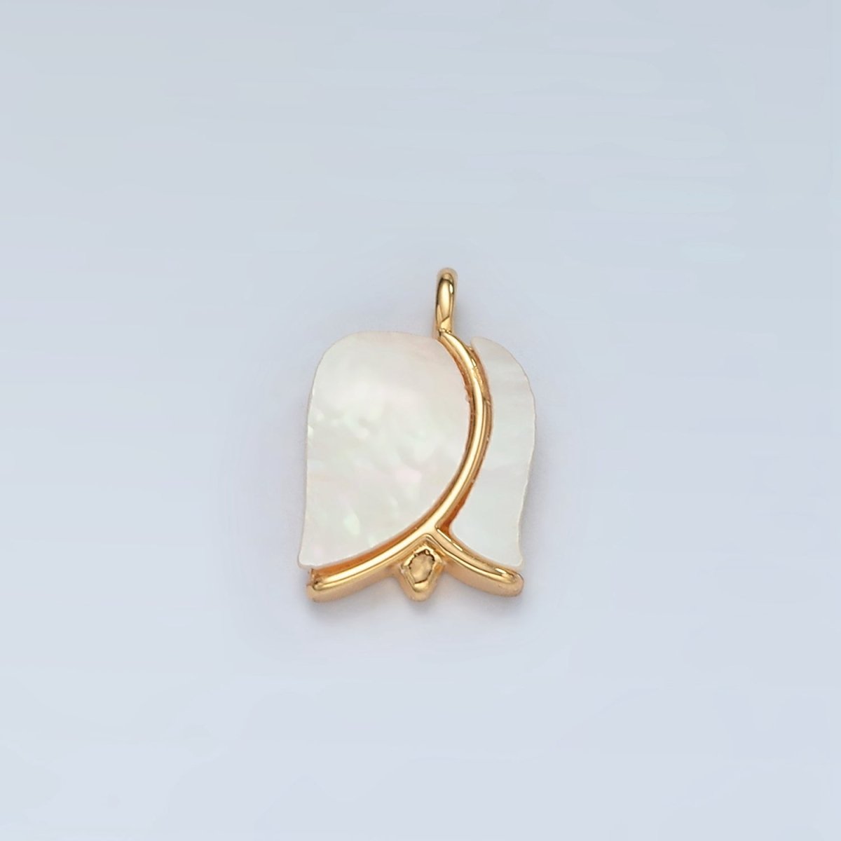 24K Gold Filled Rose Flower Shell Pearl Charm | D695 - DLUXCA