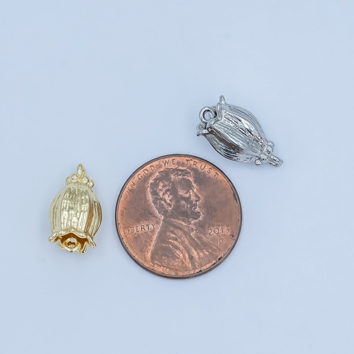 24K Gold Filled Rose Tulip Flower Multidimensional Connector in Gold & Silver | Y012 - DLUXCA