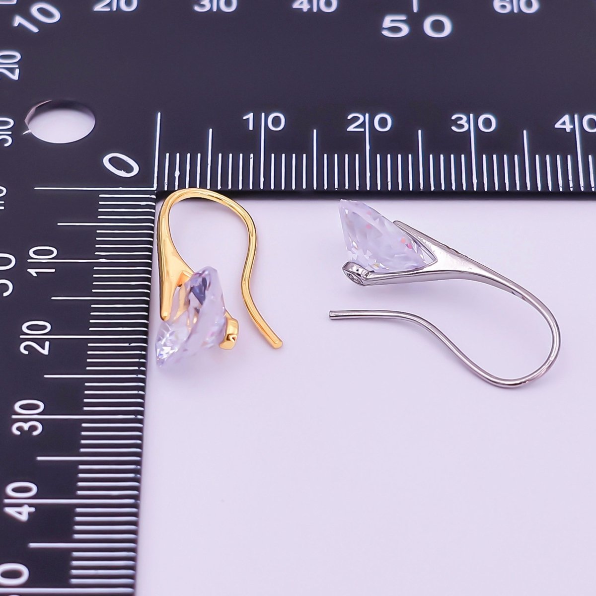 24K Gold Filled Round CZ Sparkly Round Circle Drop Hook Earrings in Gold & Silver | AI - 525 AI - 526 - DLUXCA