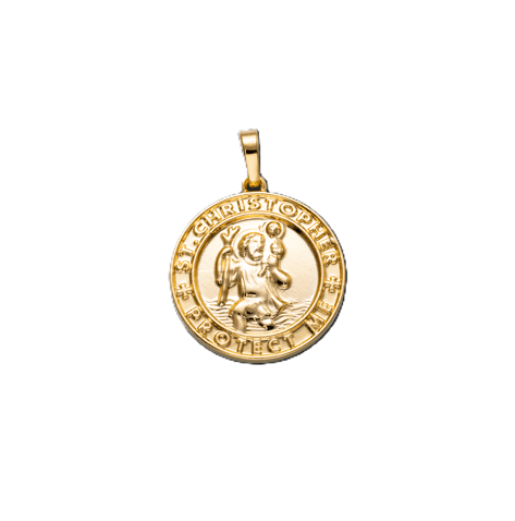 24k Gold Filled Saint Christopher Medal Pendant for Protection Protect us Religious Amulet charm for Necklace Jewelry Making H-213 - DLUXCA
