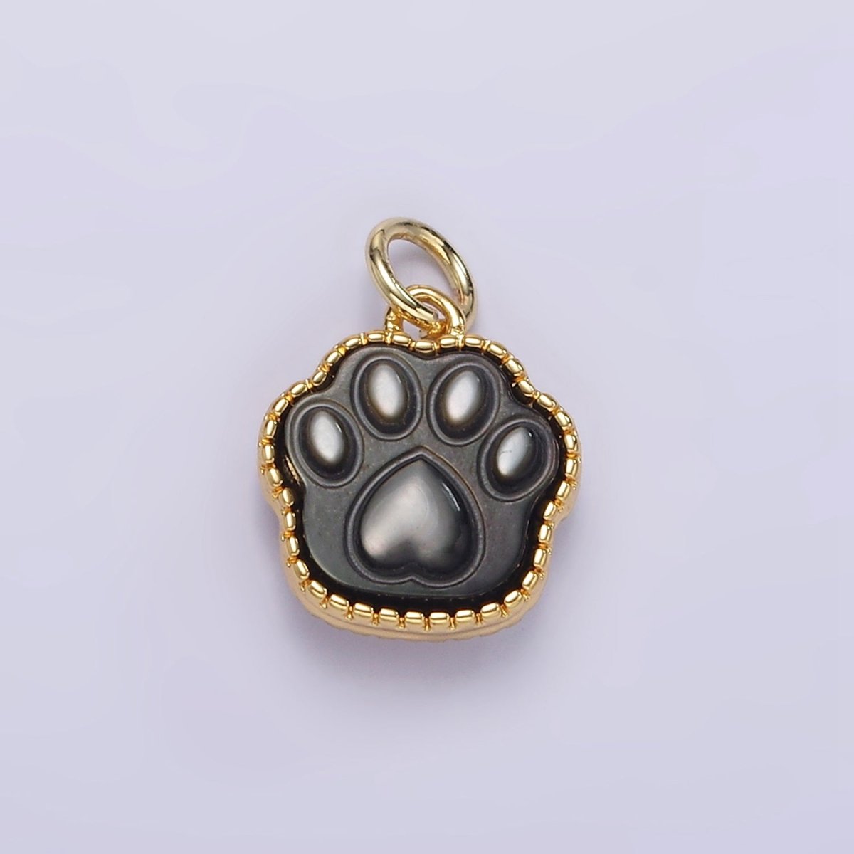 24K Gold Filled Shell Pearl, Abalone Paw Print Mini Charm | M111 M112 - DLUXCA