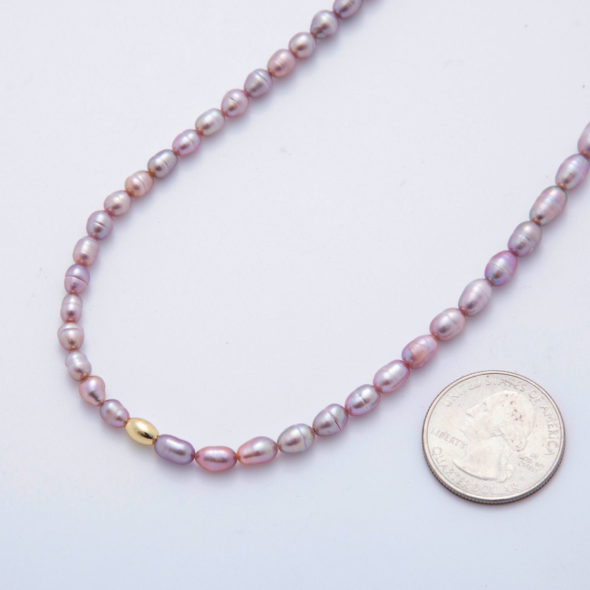 24K Gold Filled Sphere White, Pink, Purple Freshwater Pearl Handmade 16 Inch Necklace | WA - 3223 ~ WA - 3225 - DLUXCA