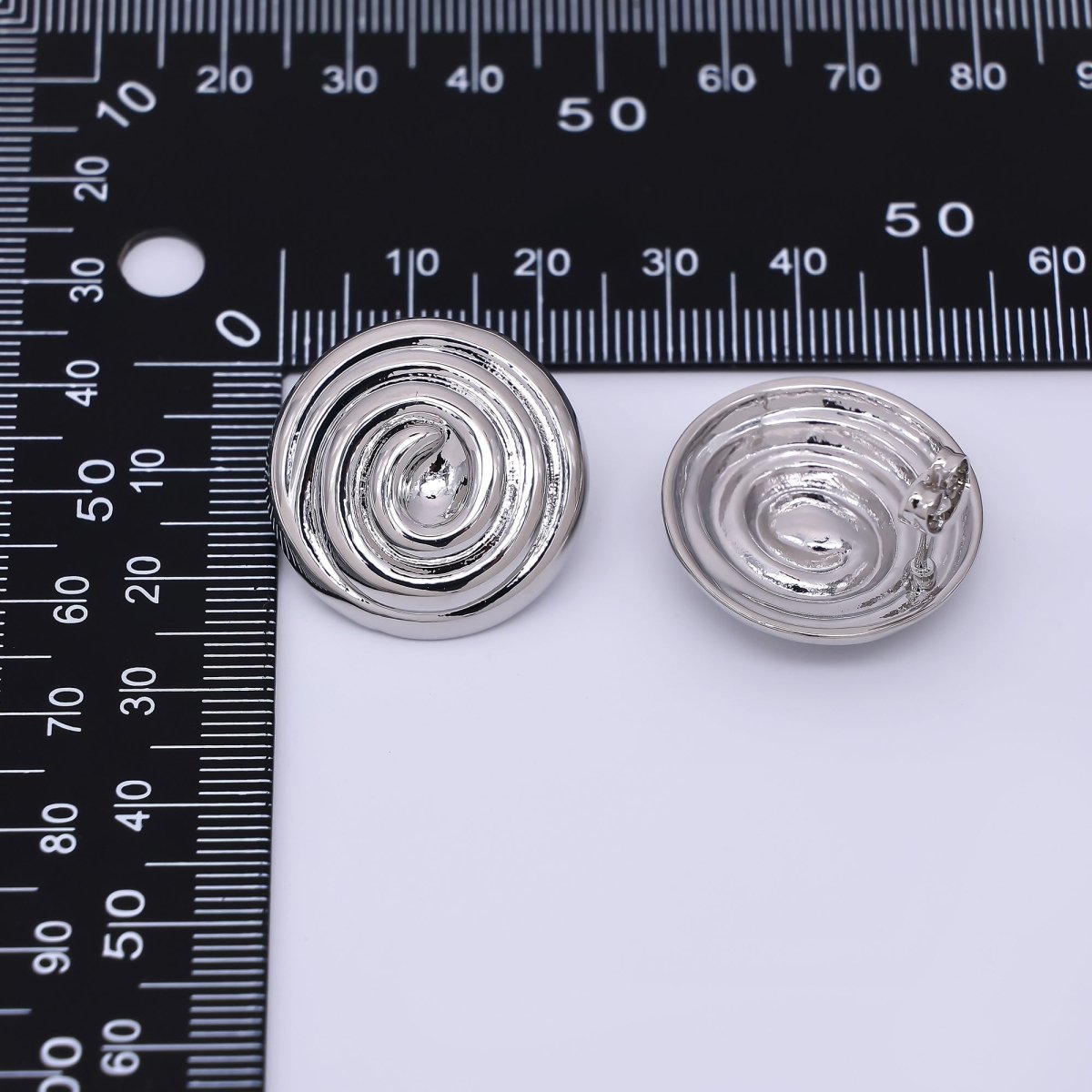 24K Gold Filled Spiral Circle Round Dainty Stud Earrings in Gold & Silver | AJ - 098 AJ - 099 - DLUXCA