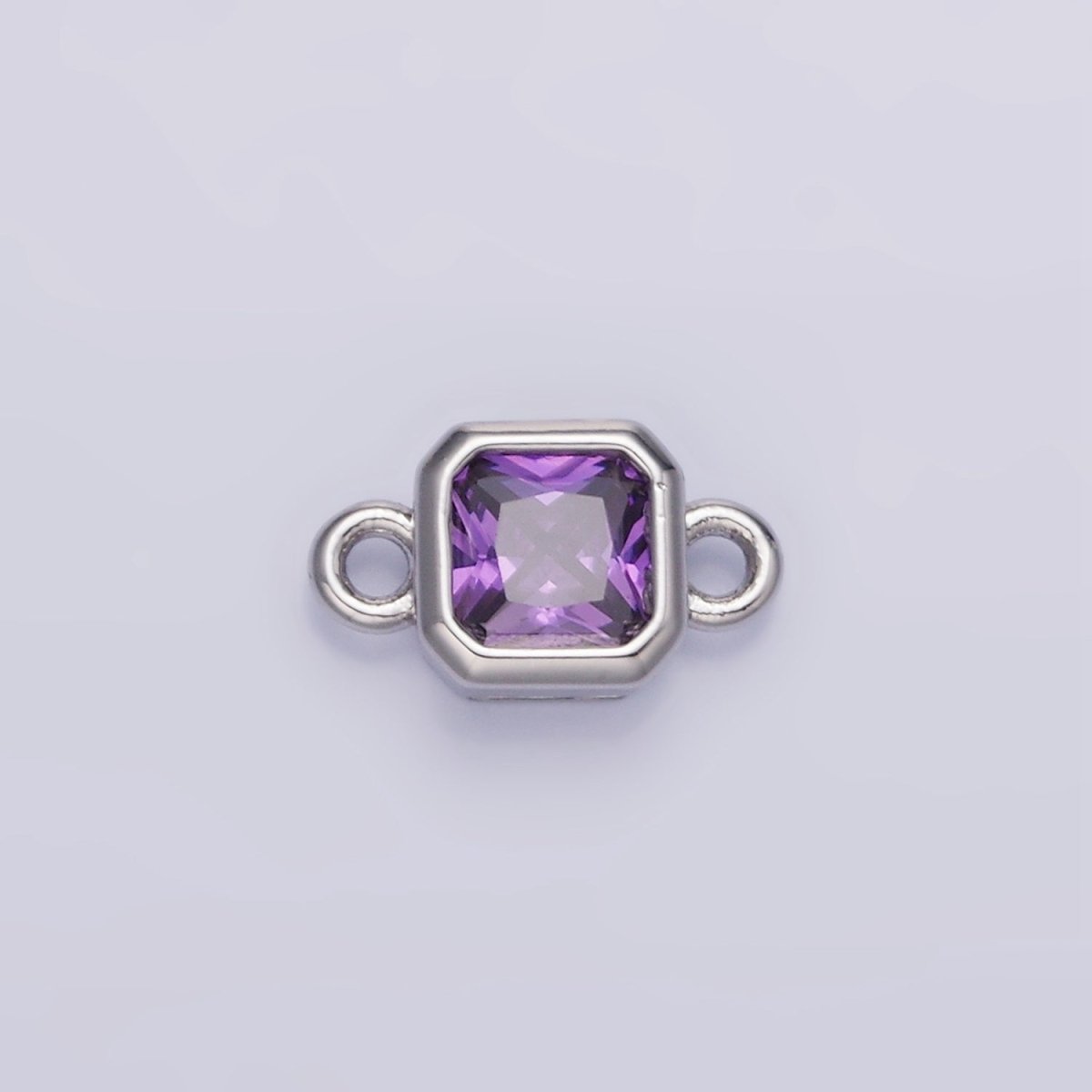 24K Gold Filled Square CZ Edged Bezel Connector in Gold & Silver | G472 - G483 - DLUXCA