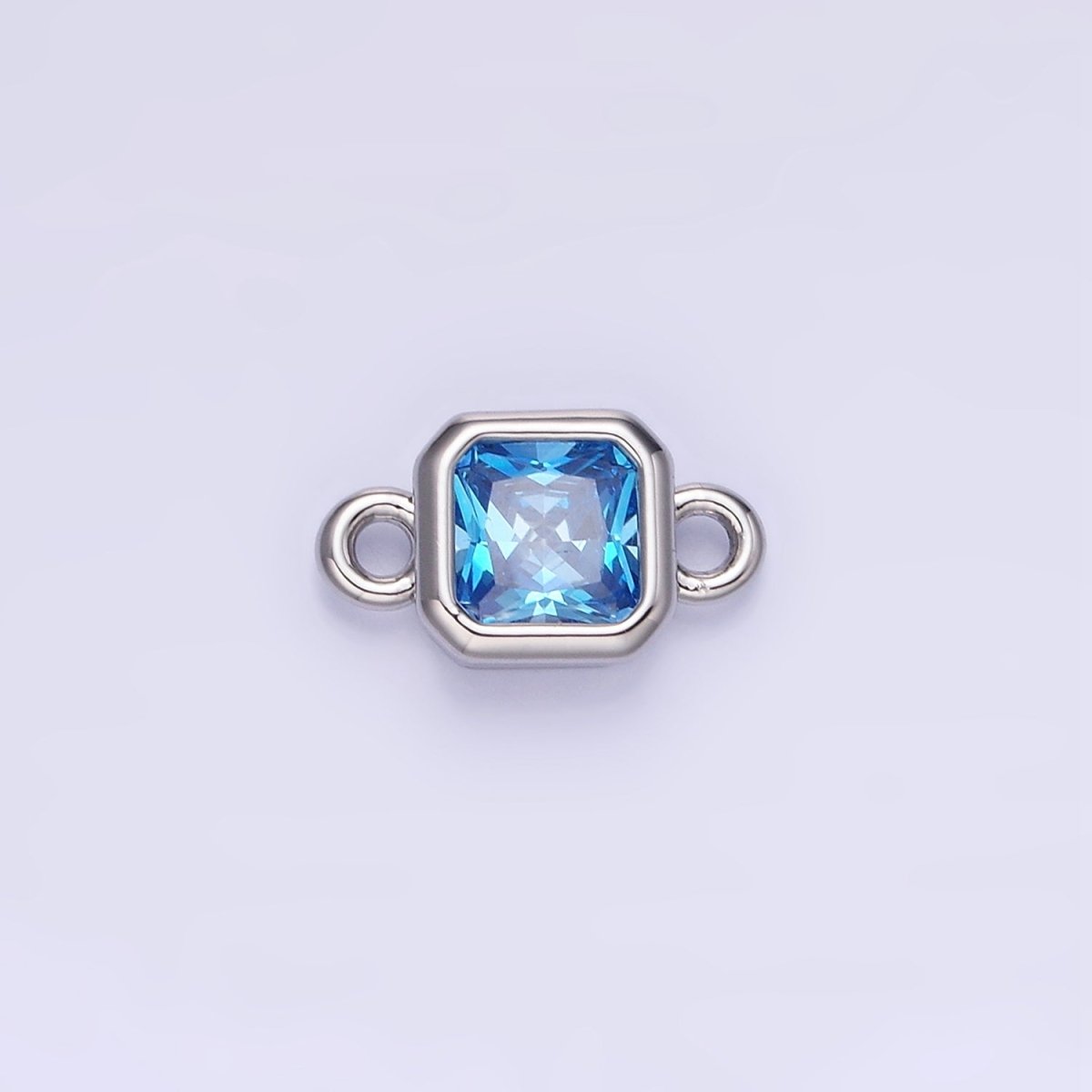 24K Gold Filled Square CZ Edged Bezel Connector in Gold & Silver | G472 - G483 - DLUXCA