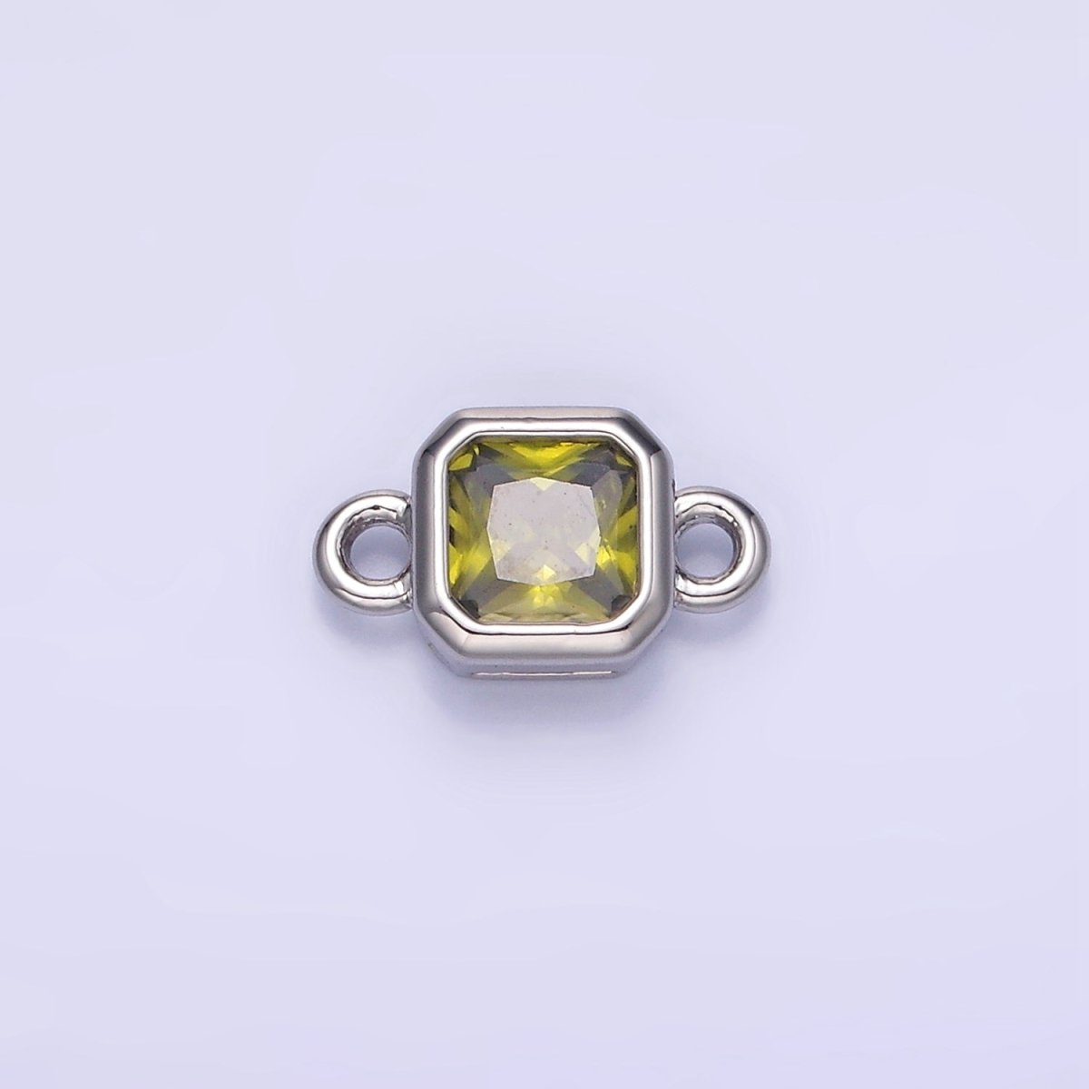 24K Gold Filled Square CZ Edged Bezel Connector in Gold & Silver | G472 - G483 - DLUXCA