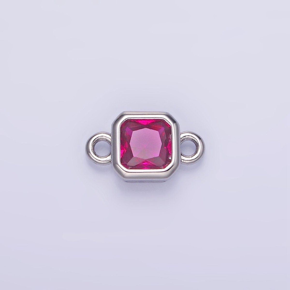 24K Gold Filled Square CZ Edged Bezel Connector in Gold & Silver | G472 - G483 - DLUXCA