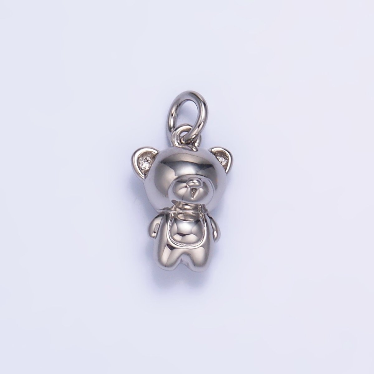 24K Gold Filled Teddy Bear 3D Multidimensional Charm in Gold & Silver | W877 - DLUXCA