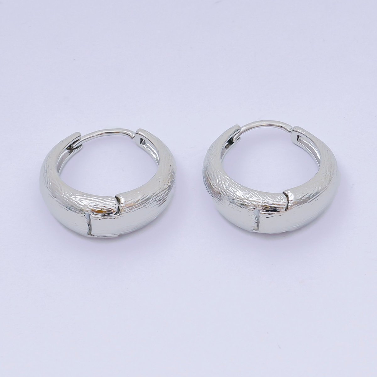 24K Gold Filled Textured Dome Lever Back Huggie Earrings in Gold & Silver | AJ - 102 AJ - 116 - DLUXCA