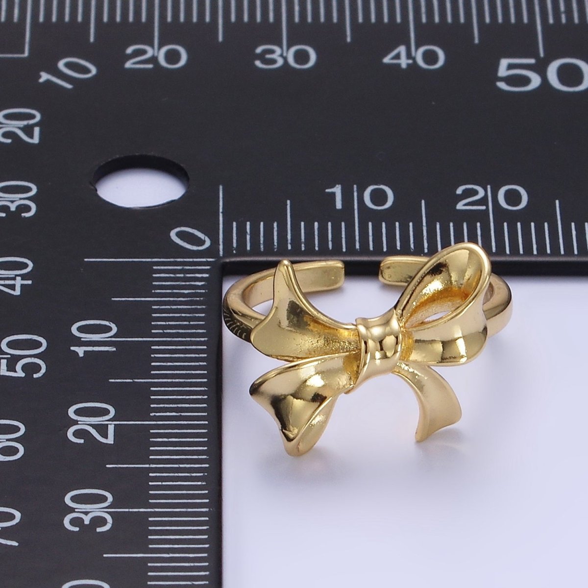 24K Gold Filled Tied Ribbon Bow Minimalist Ring | R210 - DLUXCA