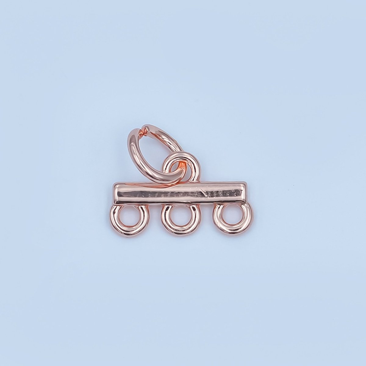 24K Gold Filled Triple Loop Drop Charm Bar Findings in Gold, Silver & Rose Gold | Z1149 Z1150 - DLUXCA