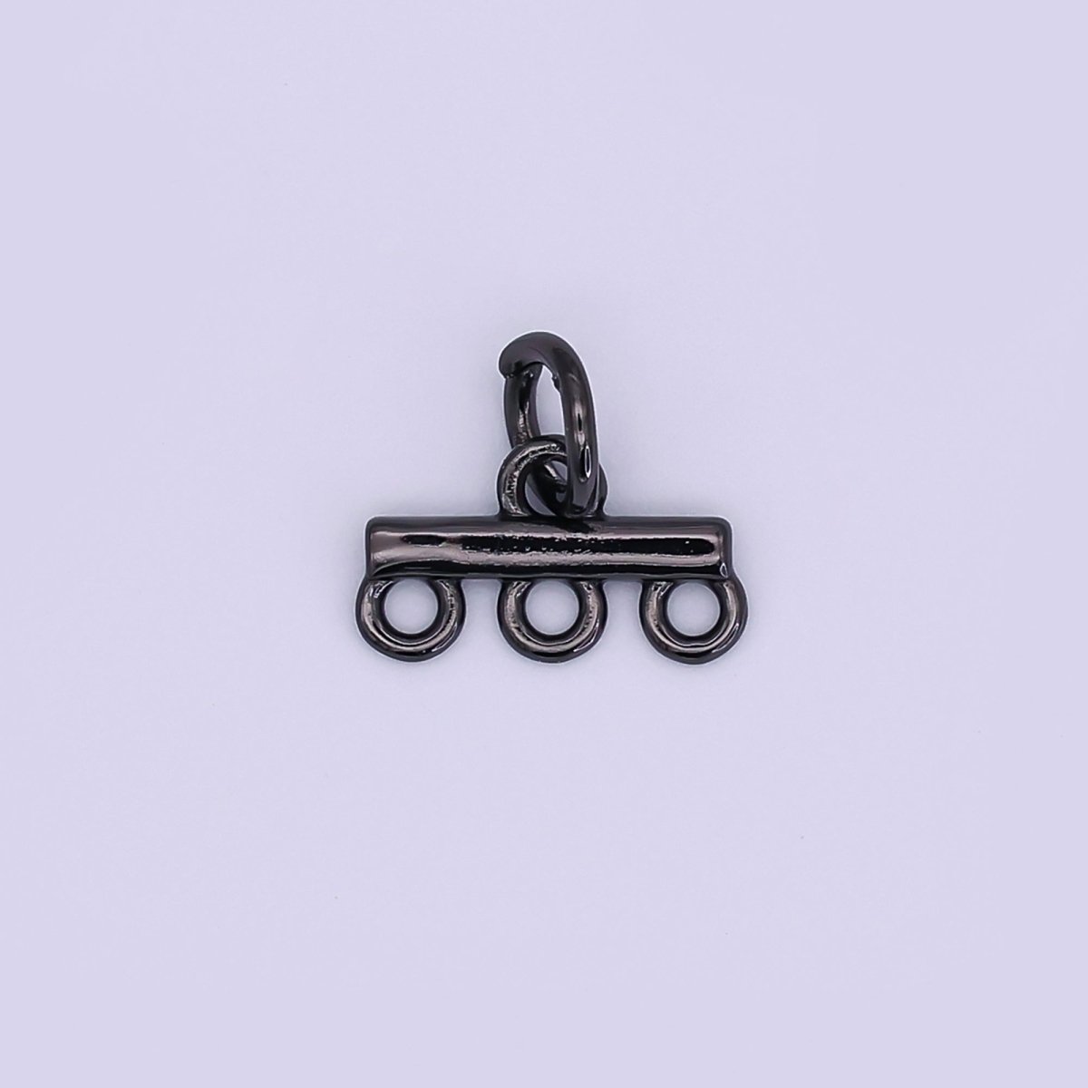 24K Gold Filled Triple Loop Drop Charm Bar Findings in Gold, Silver & Rose Gold | Z1149 Z1150 - DLUXCA