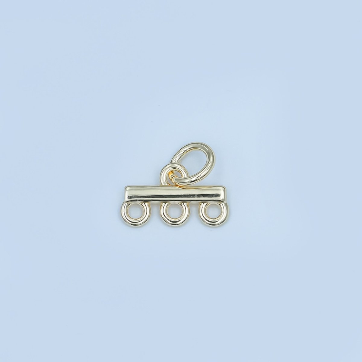 24K Gold Filled Triple Loop Drop Charm Bar Findings in Gold, Silver & Rose Gold | Z1149 Z1150 - DLUXCA