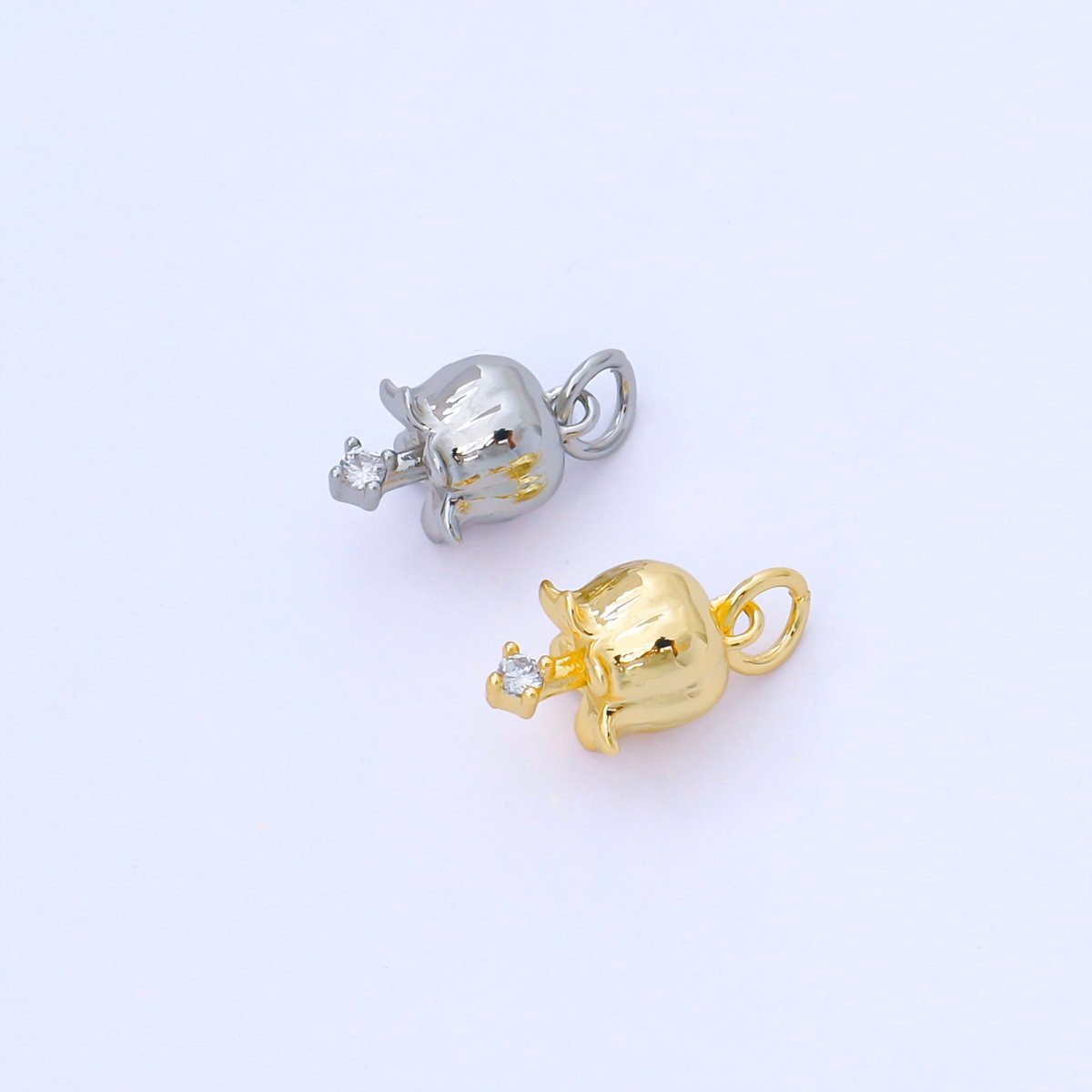24k Gold Filled Tulip Flower with CZ Tiny Charm | AF1547 - DLUXCA