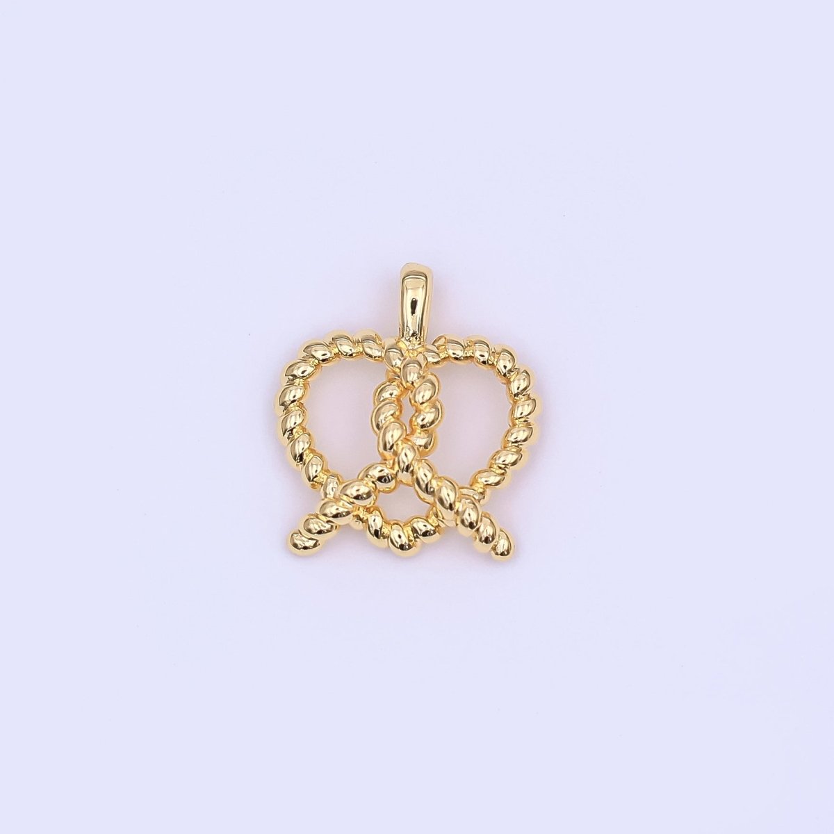 24K Gold Filled Twisted Baked Pretzel Pendant in Gold & Silver | AH465 - DLUXCA