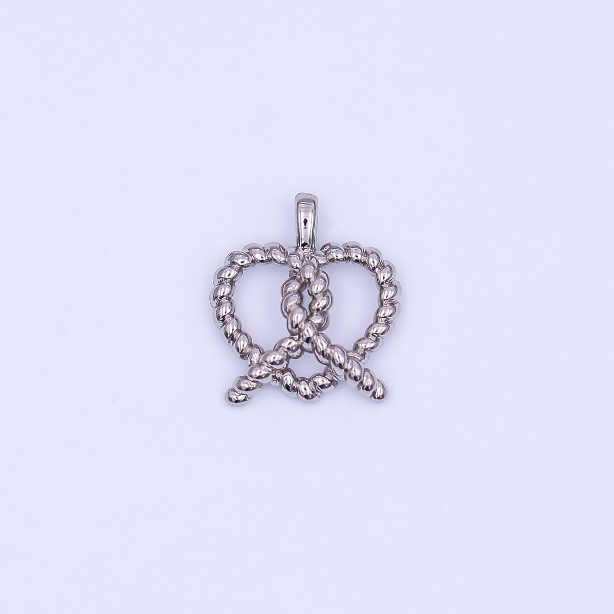 24K Gold Filled Twisted Baked Pretzel Pendant in Gold & Silver | AH465 - DLUXCA